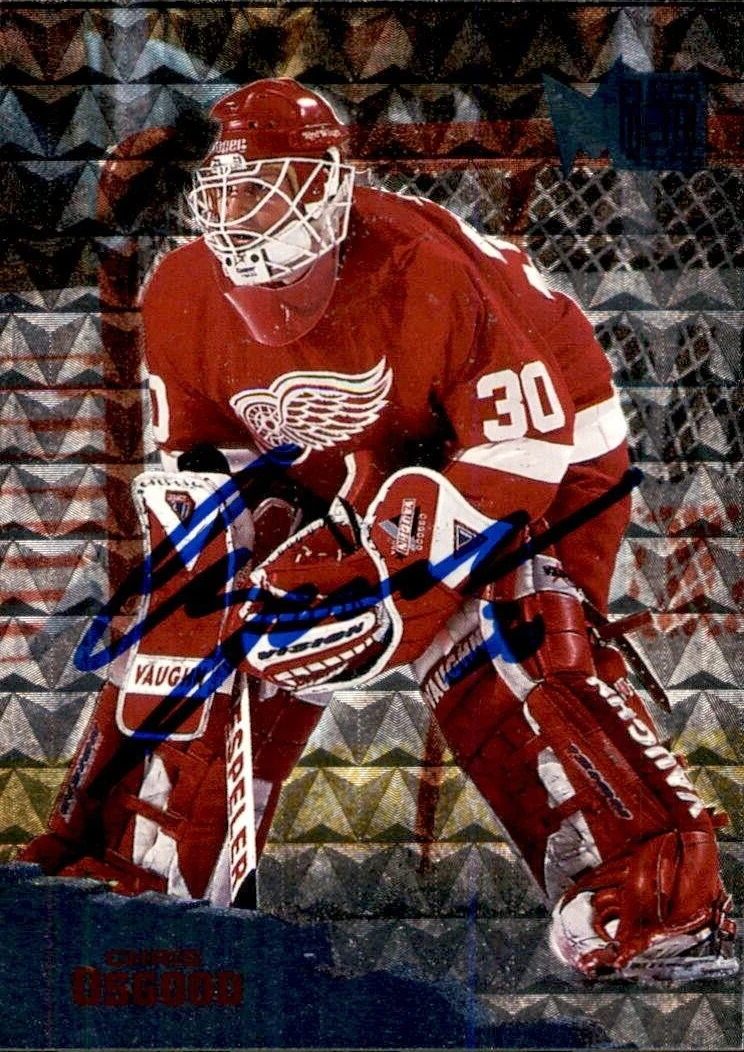 Chris Osgood Signed 1994/95 Fleer Metal Card #49 Detroit Red Wings
