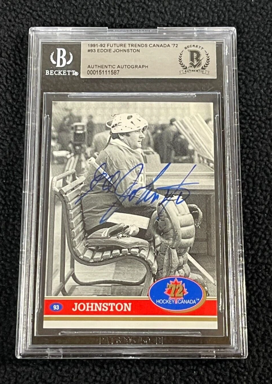 Ed Johnston Signed 1991/92 Future Trends Canada '72 Card #93 Beckett Certified
