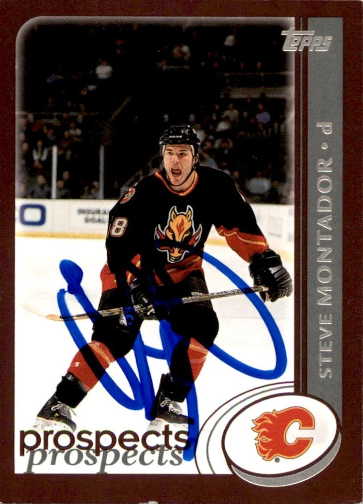 Steve Montador Signed 2002/03 Topps Card #303 Calgary Flames

