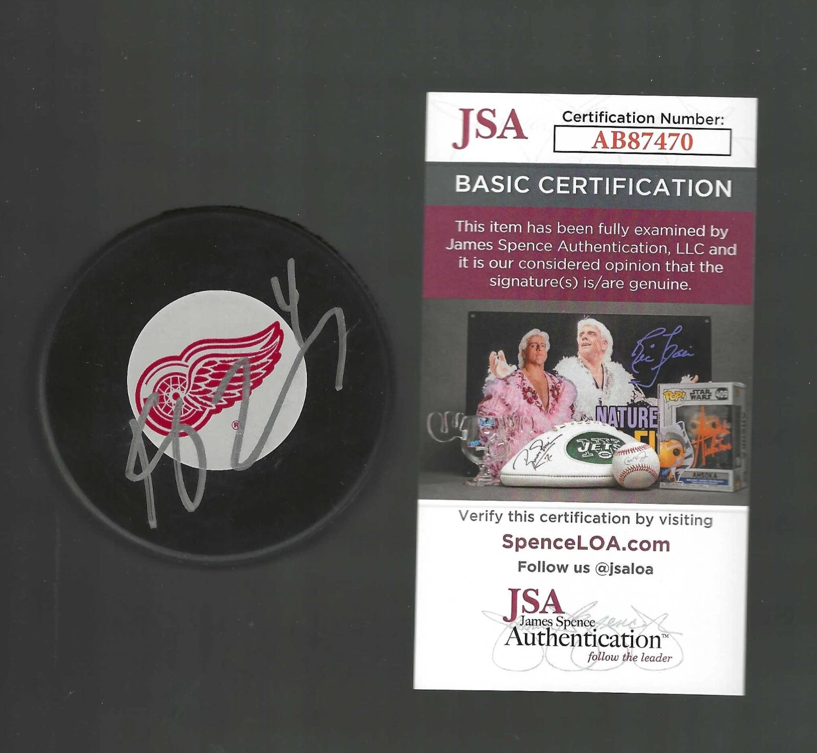 Kyle Quincey Signed Detroit Red Wings Puck JSA COA
