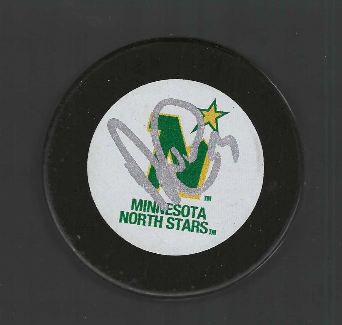 Rob Zettler Signed Minnesota North Stars Puck
