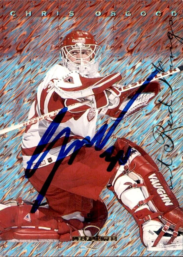 Chris Osgood Signed 1995/96 Leaf Limited Card #61 Detroit Red Wings
