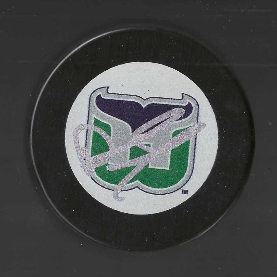 Derek King Signed Hartford Whalers Puck
