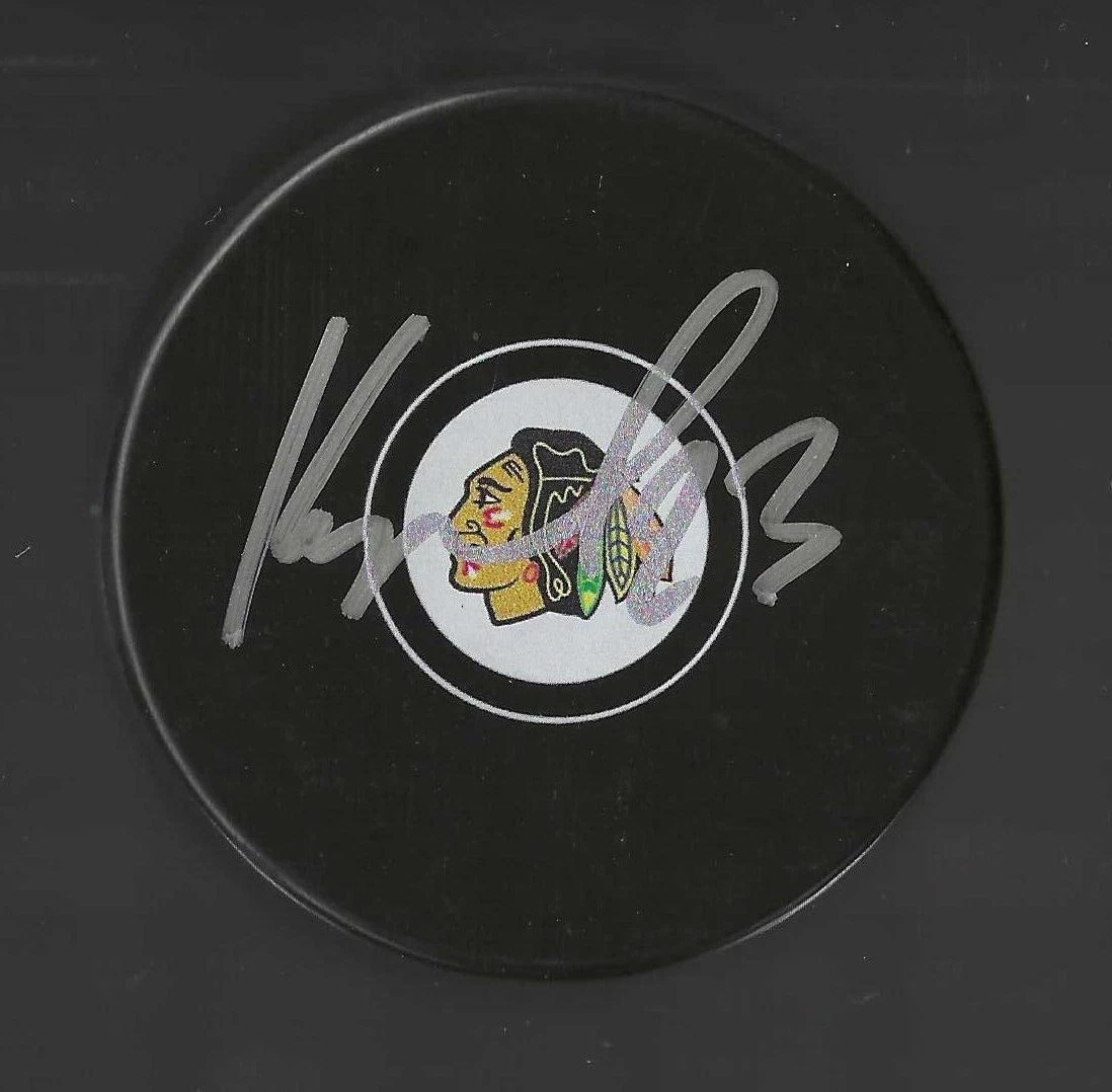 Philipp Kurashev Signed Chicago Blackhawks Puck

