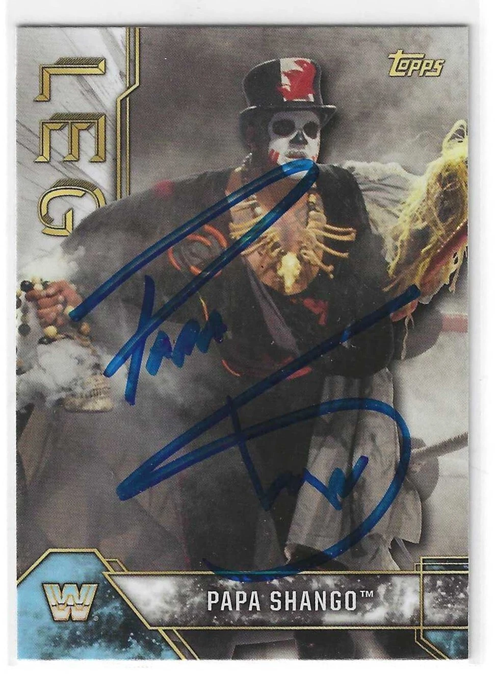 Papa Shango Signed 2017 Topps WWE Legend Card #69 The Godfather

