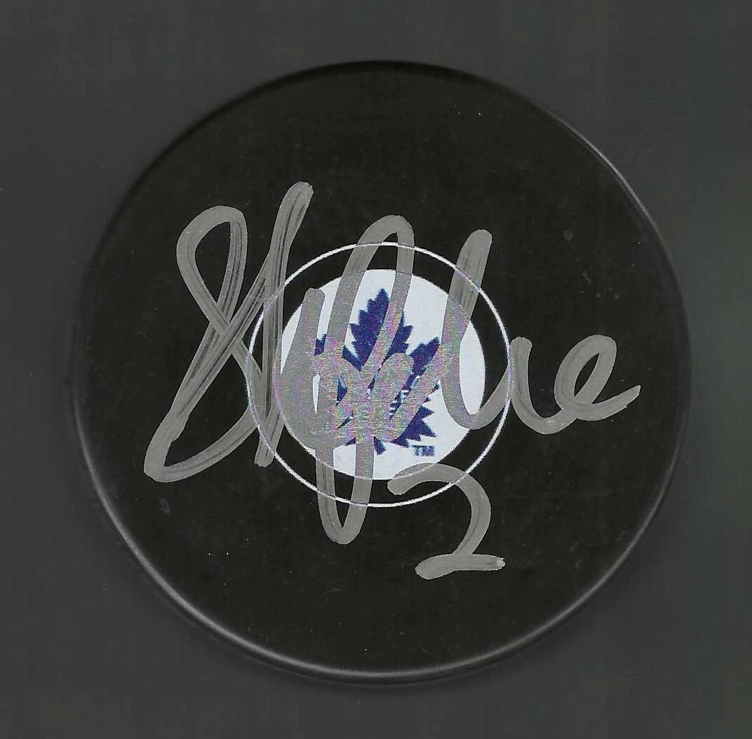 Sylvain Lefebvre Signed Toronto Maple Leafs Puck
