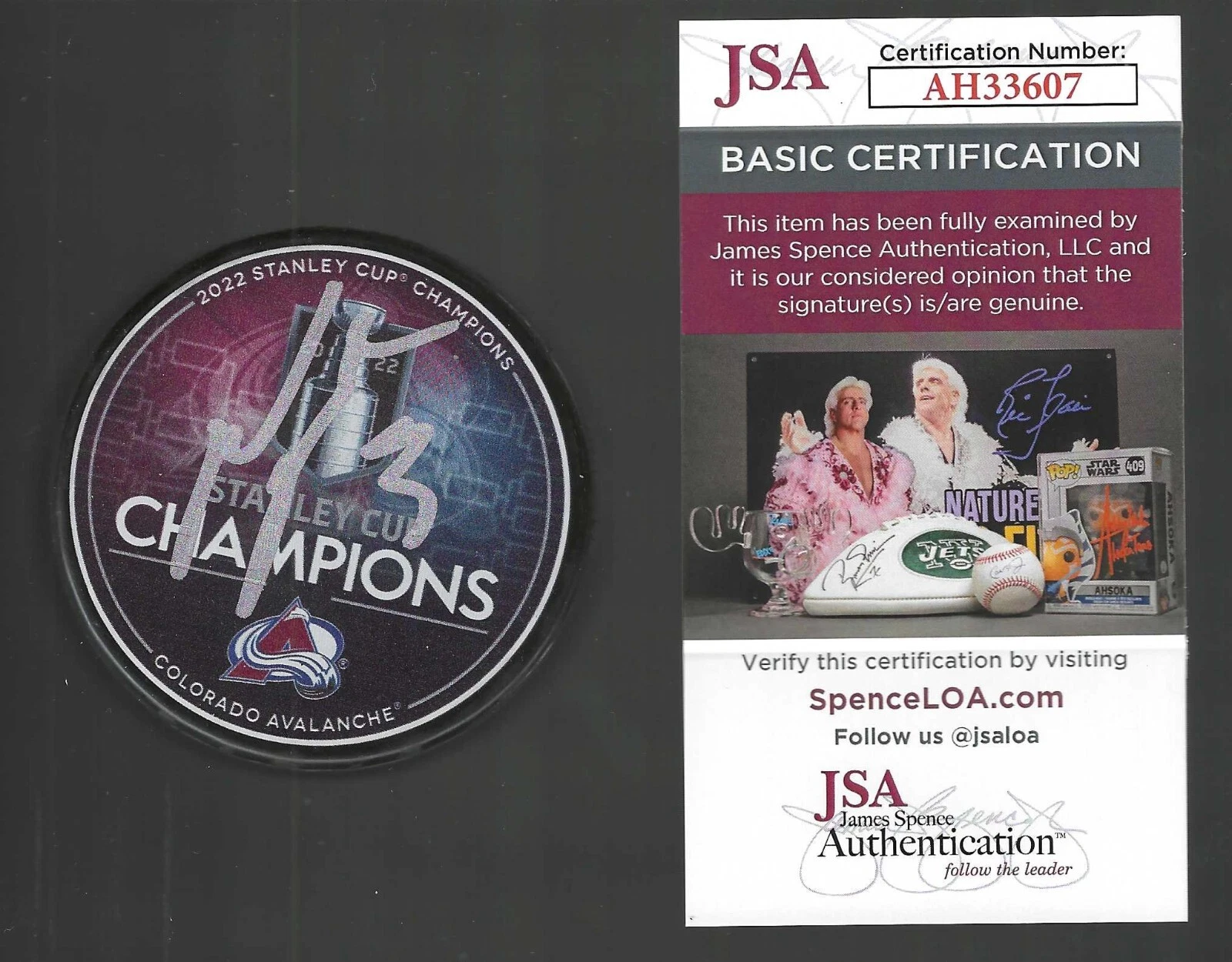 Jack Johnson Signed Colorado Avalanche 2022 Stanley Cup Champions Puck JSA COA
