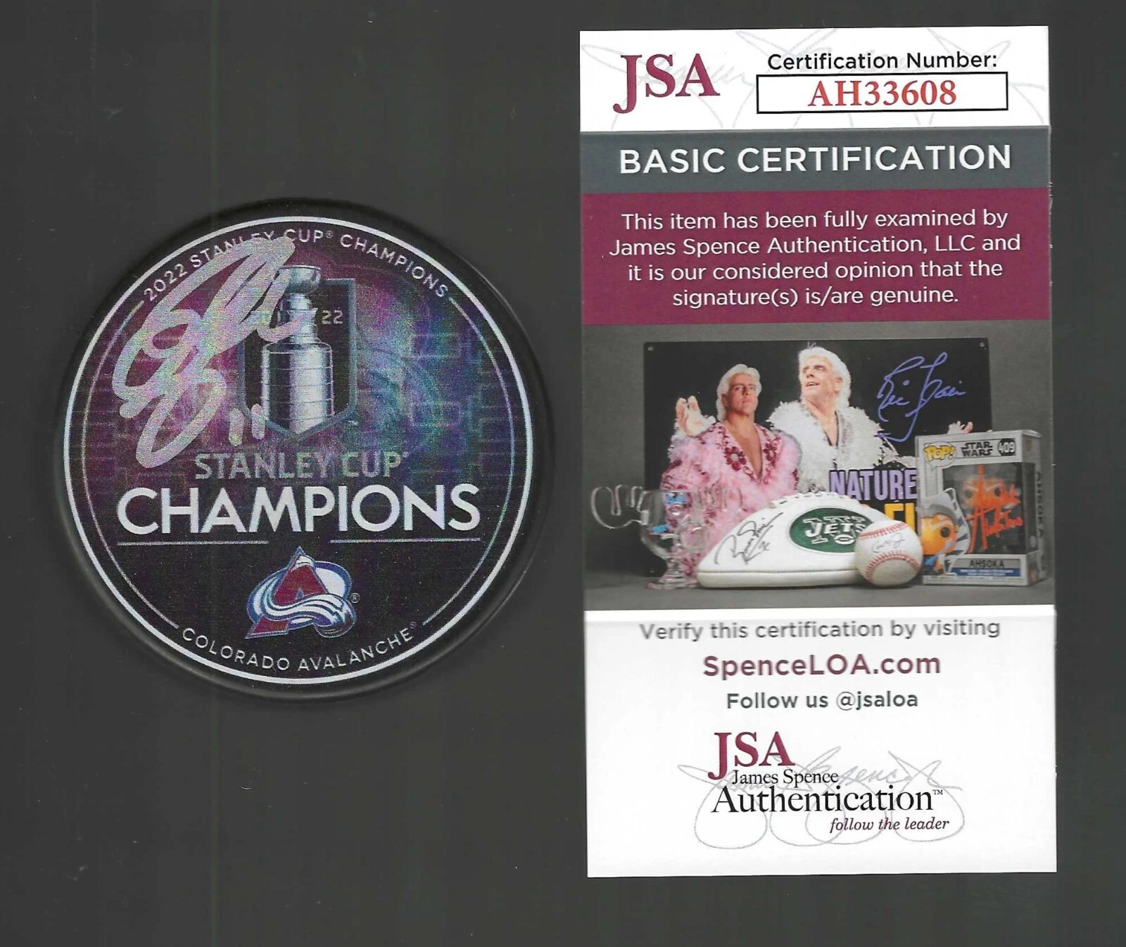 Andrew Cogliano Signed Colorado Avalanche 2022 Stanley Cup Champs Puck JSA COA
