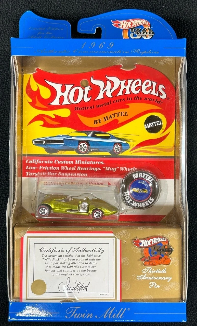 Hot Wheels 1969 Authentic Commemorative Replica Twin Mill & 30th Anniversary Pin

