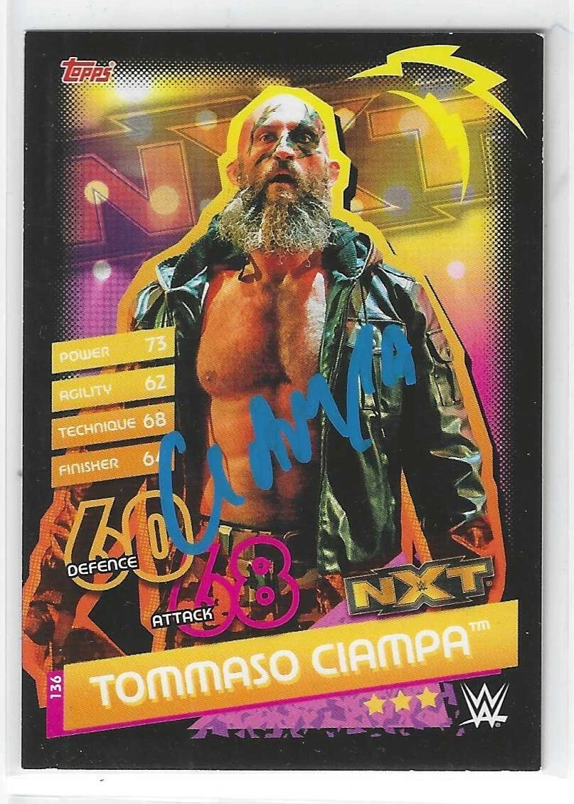 Tommaso Ciampa Signed 2020 Topps NXT WWE Slam Attax Reloaded Game Card #136
