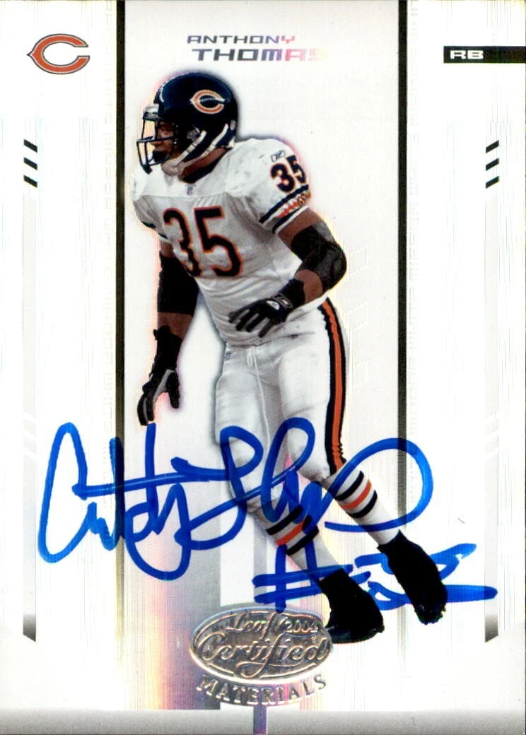 Anthony Thomas Signed 2004 Leaf Certified Card #20 131/150 Chicago Bears
