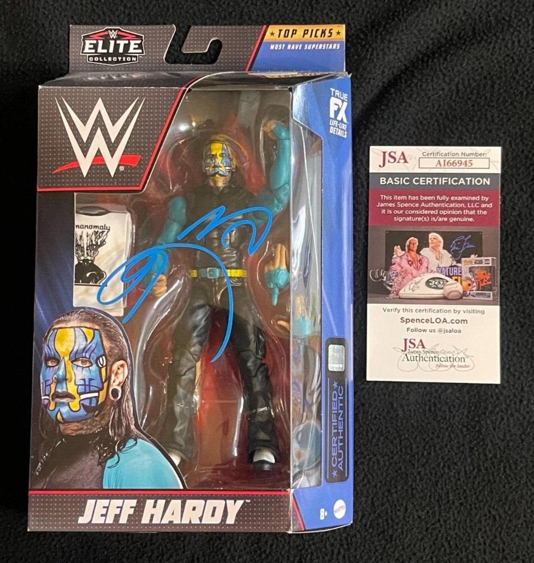 Jeff Hardy Signed WWE Elite Top Picks Action Figure JSA COA AEW TNA Impact WWF

