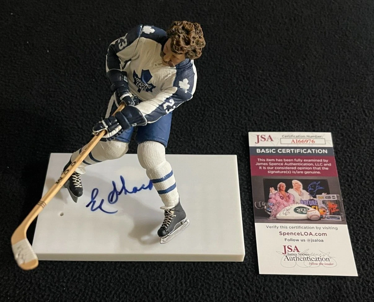 Eddie Shack Signed Toronto Maple Leafs Custom McFarlane Figure JSA COA

