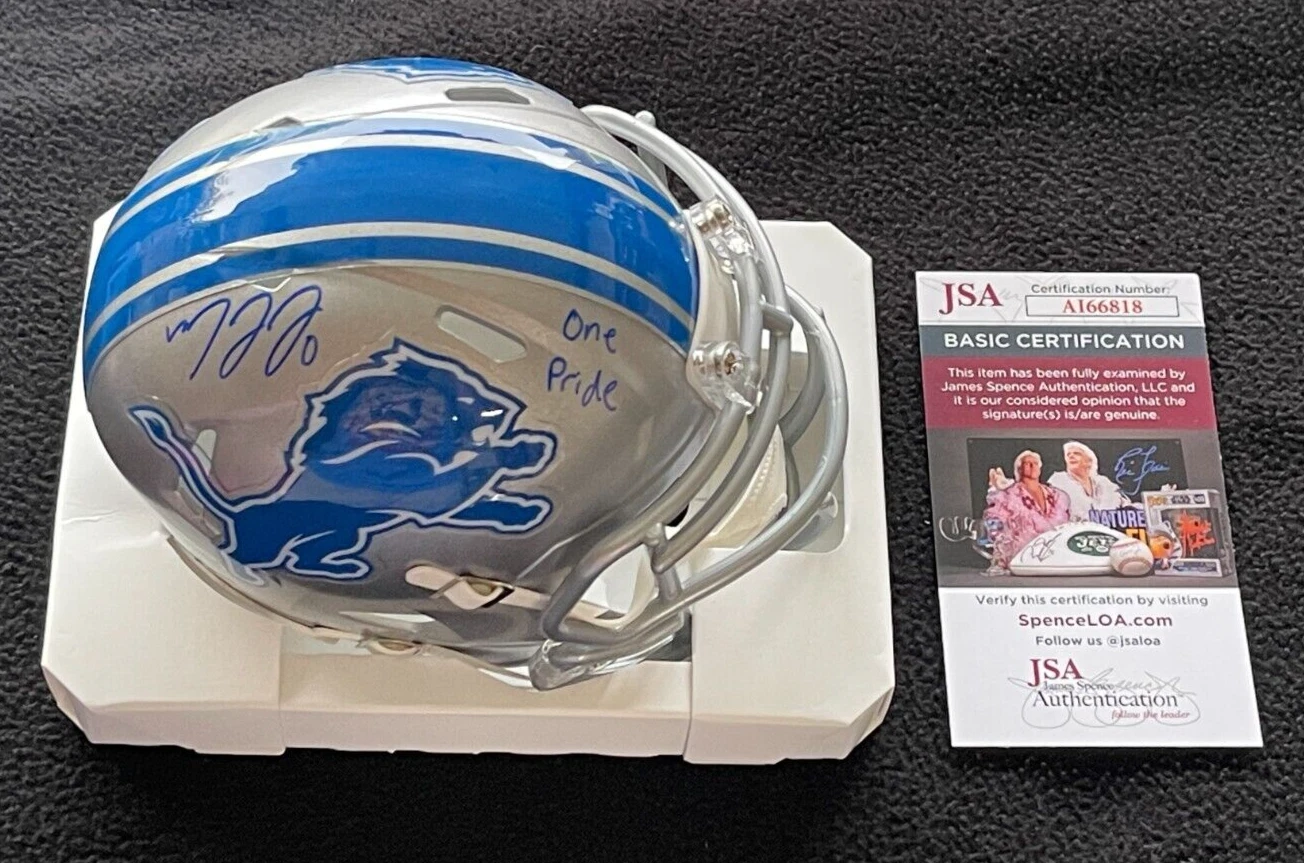 Marvin Jones Signed & Inscribed Detroit Lions Mini Helmet JSA COA
