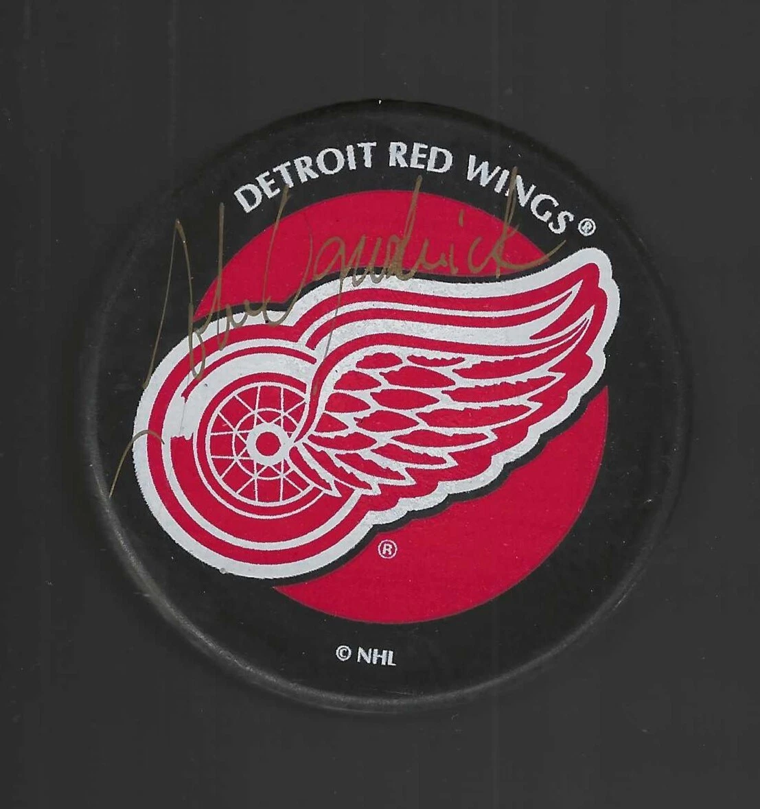 John Ogrodnick Signed Detroit Red Wings Souvenir Puck
