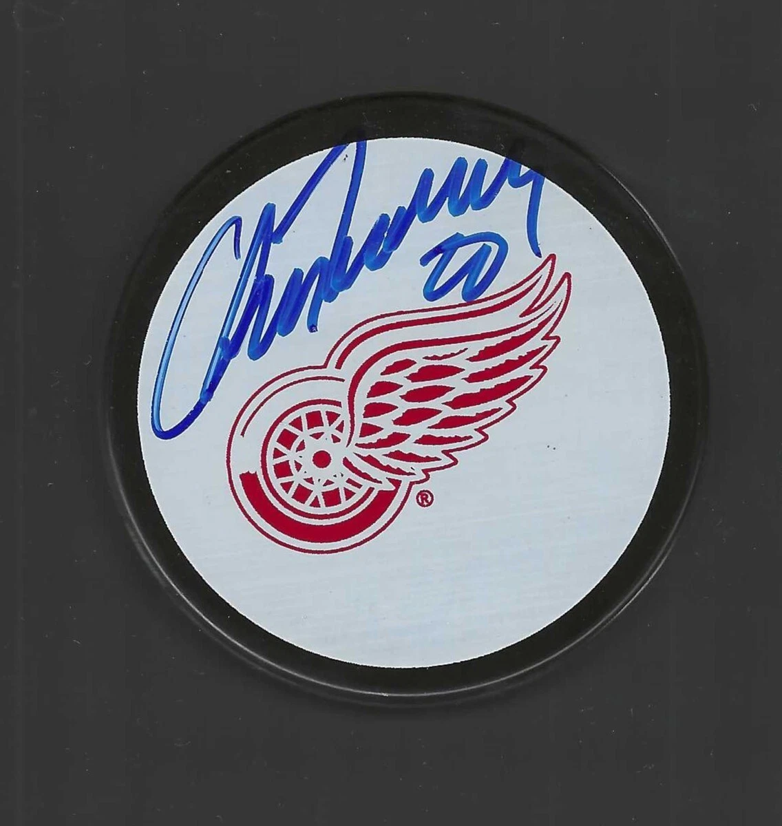 Aaron Downey Signed Detroit Red Wings White Puck
