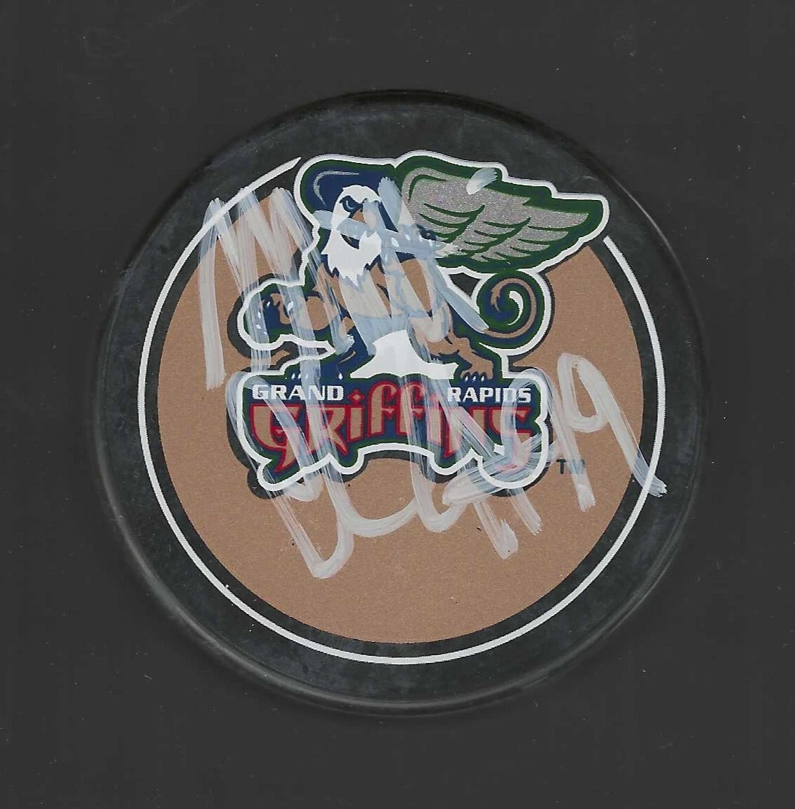 Mathieu Chouinard Signed Grand Rapids Griffins Puck Ottawa Senators
