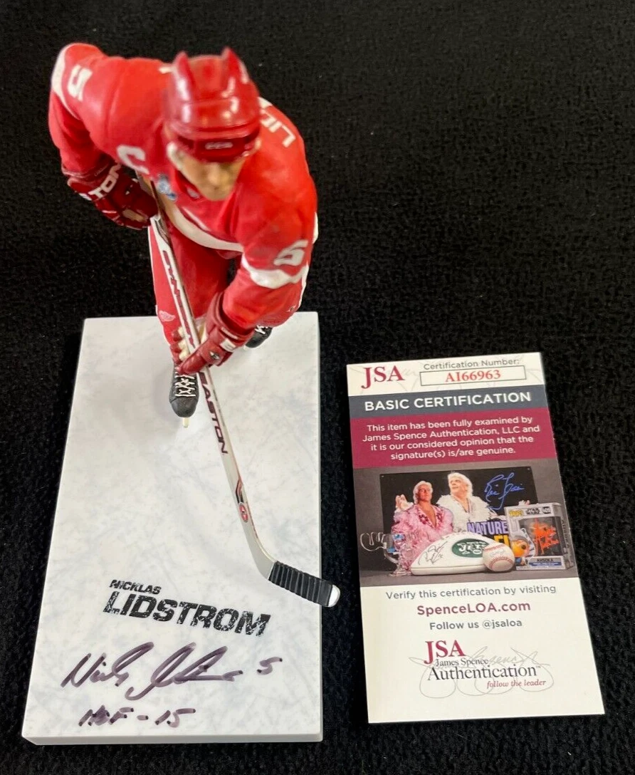 Nicklas Lidstrom Signed & Inscribed Detroit Red Wings McFarlane Figure JSA COA
