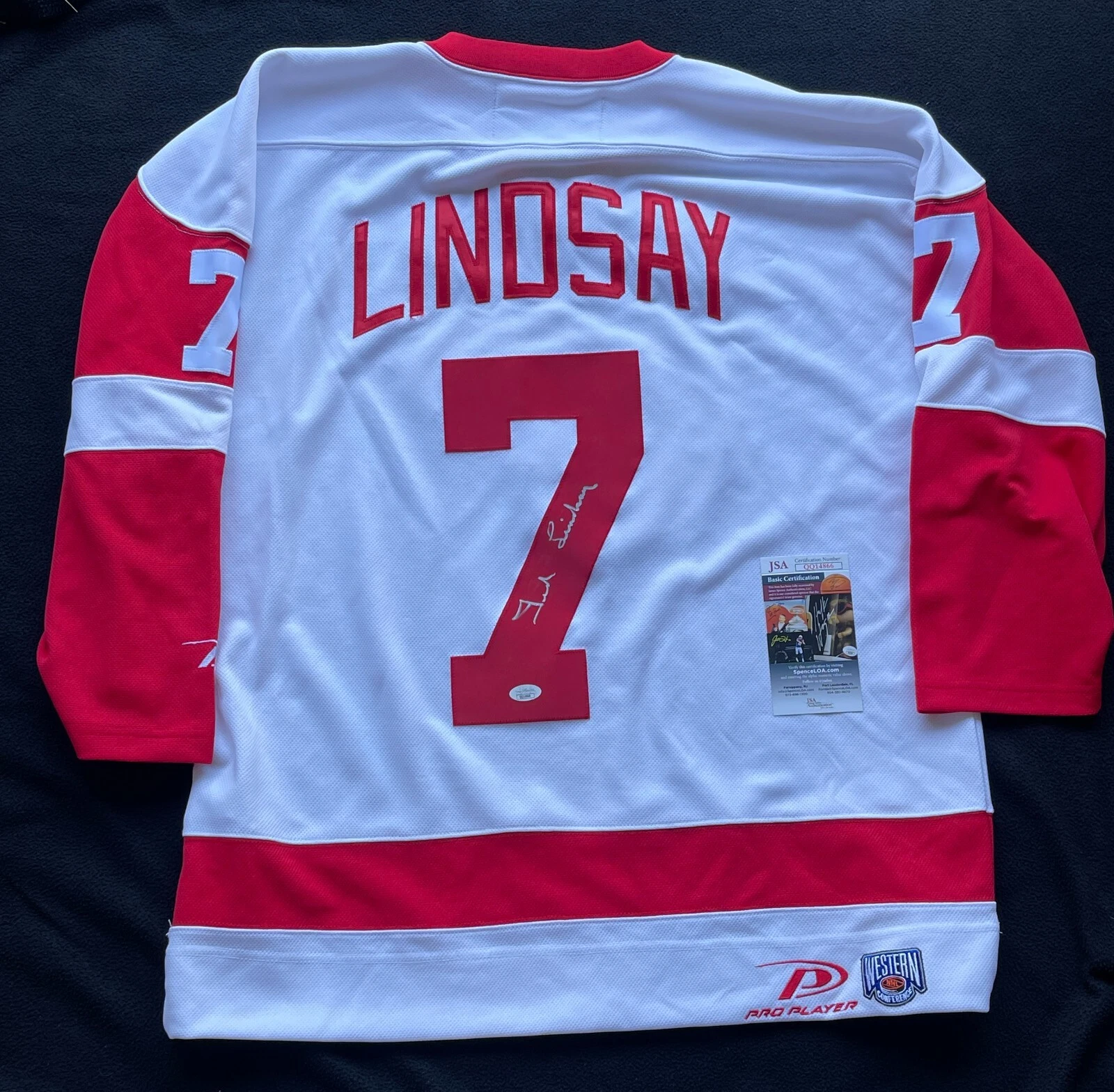 Ted Lindsay Signed Detroit Red Wings Pro Player Jersey JSA COA
