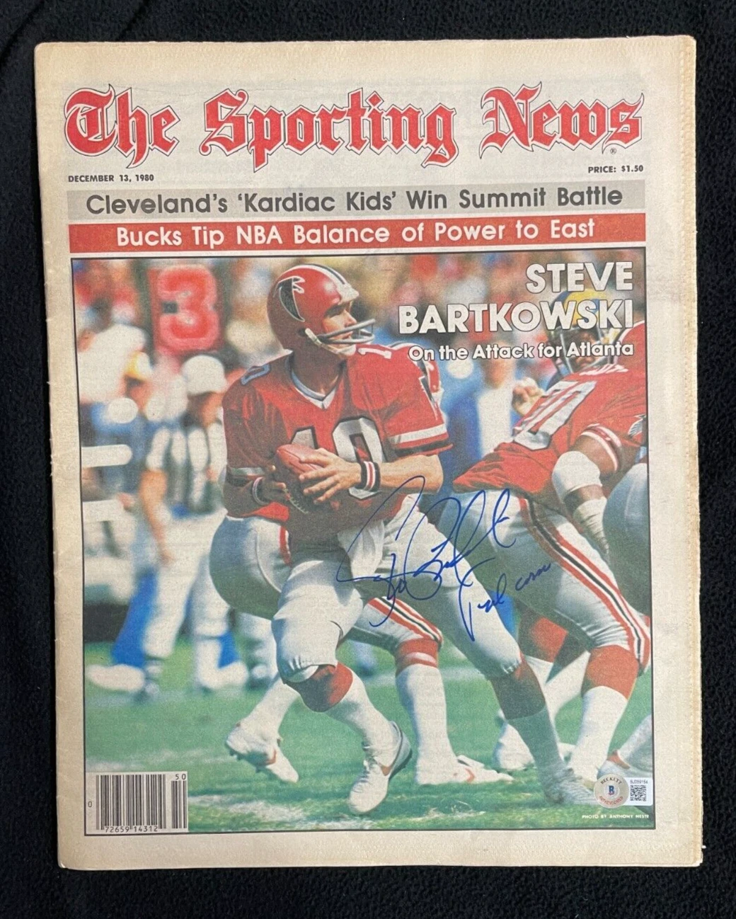 Steve Bartkowski Signed Atlanta Falcons Sporting News Magazine Beckett COA
