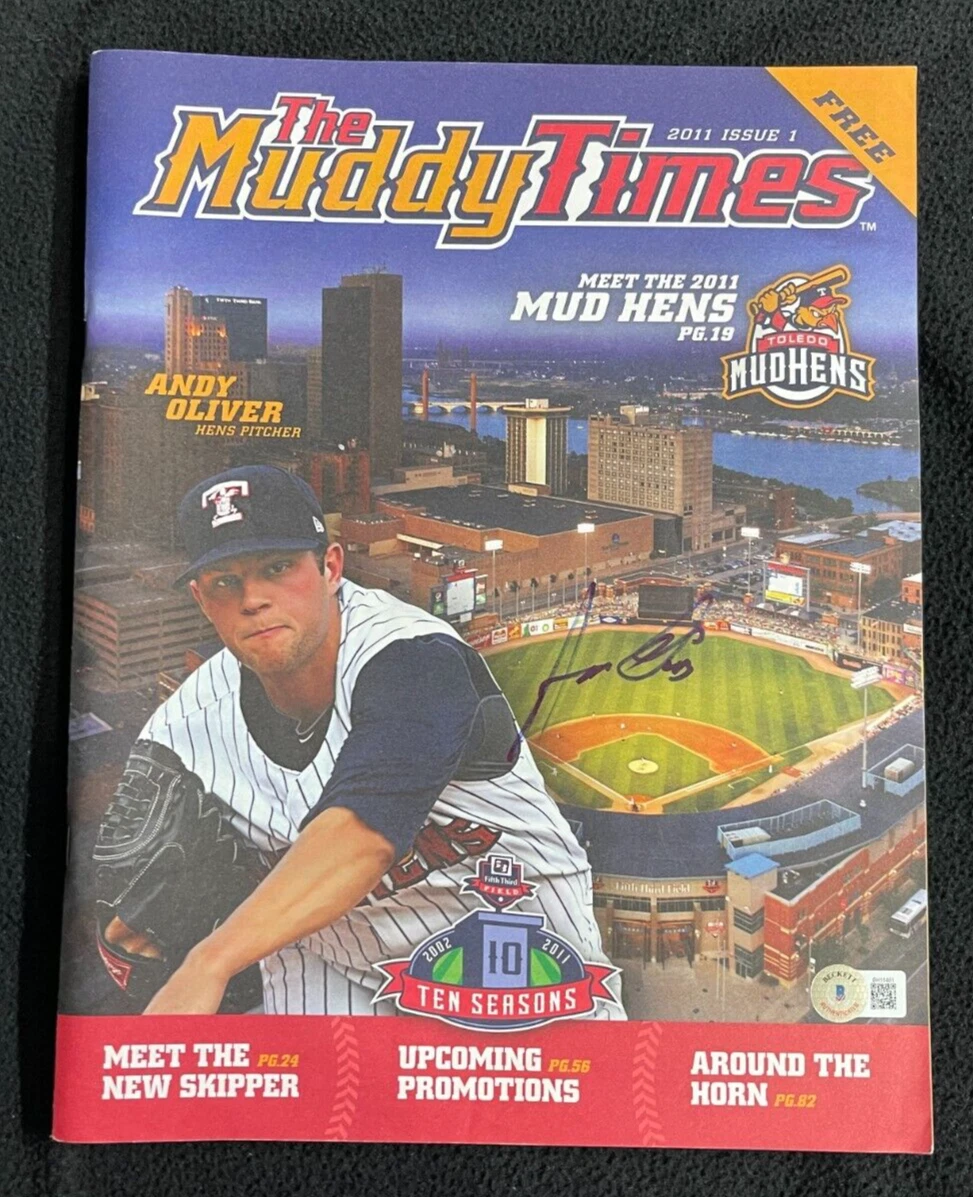 Andy Oliver Signed Toledo Mud Hens Muddy Times Magazine Detroit Tigers BAS COA
