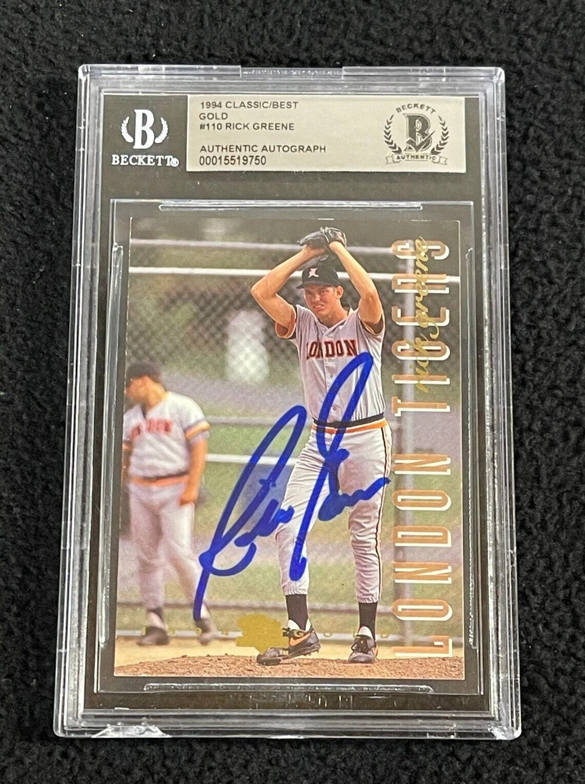 Rick Greene Signed 1994 Classic Gold Card #110 BAS Certified Detroit Tigers
