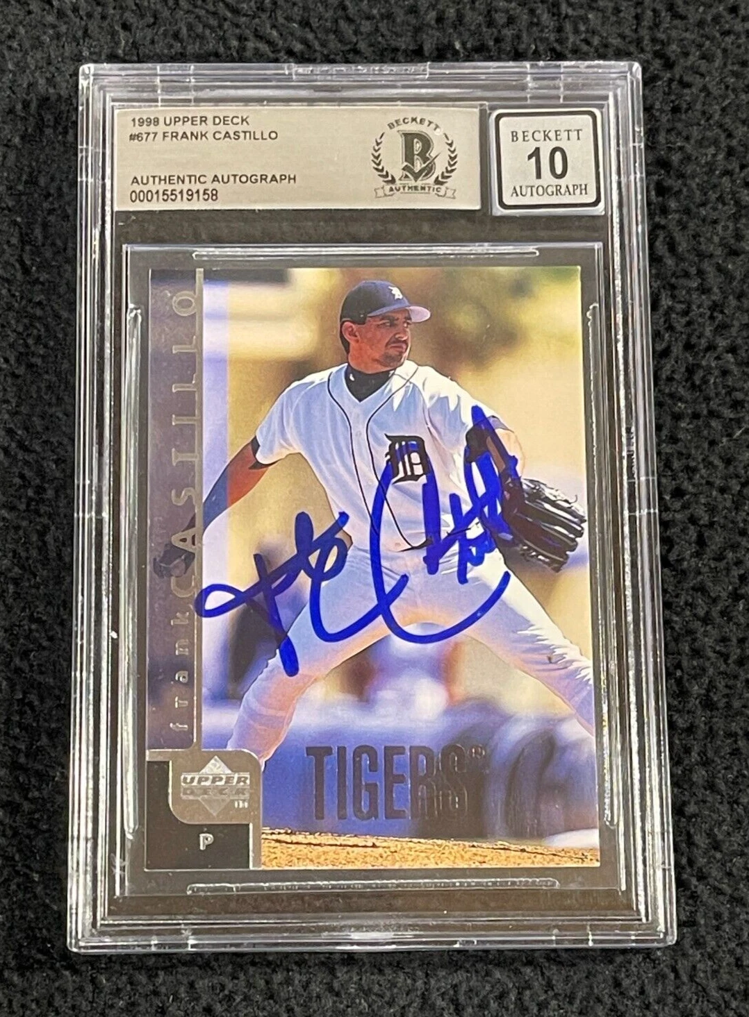 Frank Castillo Signed 1998 Upper Deck Card #677 BAS Certified Auto Grade 10
