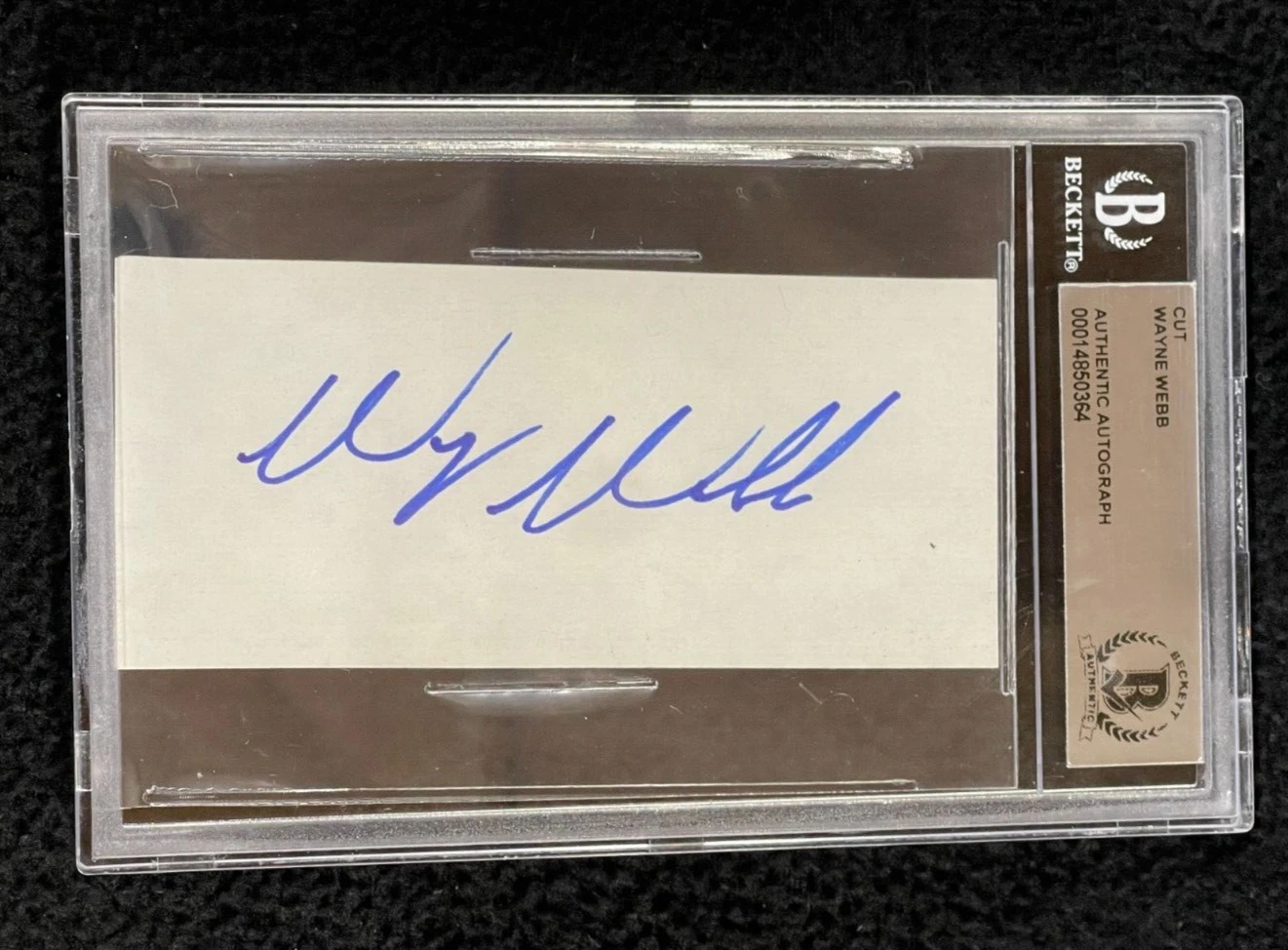 WAYNE WEBB SIGNED BECKETT CERTIFIED CUT AUTOGRAPH BOWLING STAR COLLECTIBLE MEMORABILIA