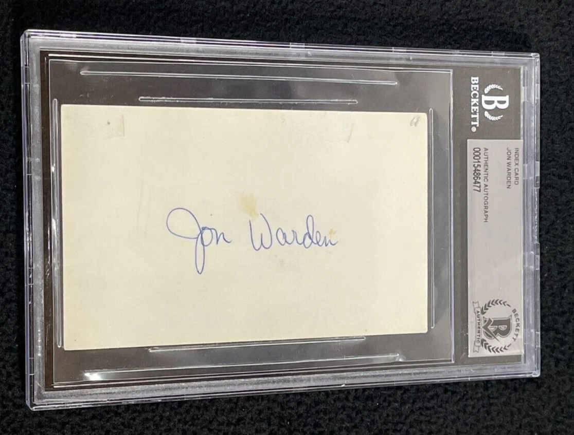 Jon Warden Signed Index Card Beckett Certified Detroit Tigers
