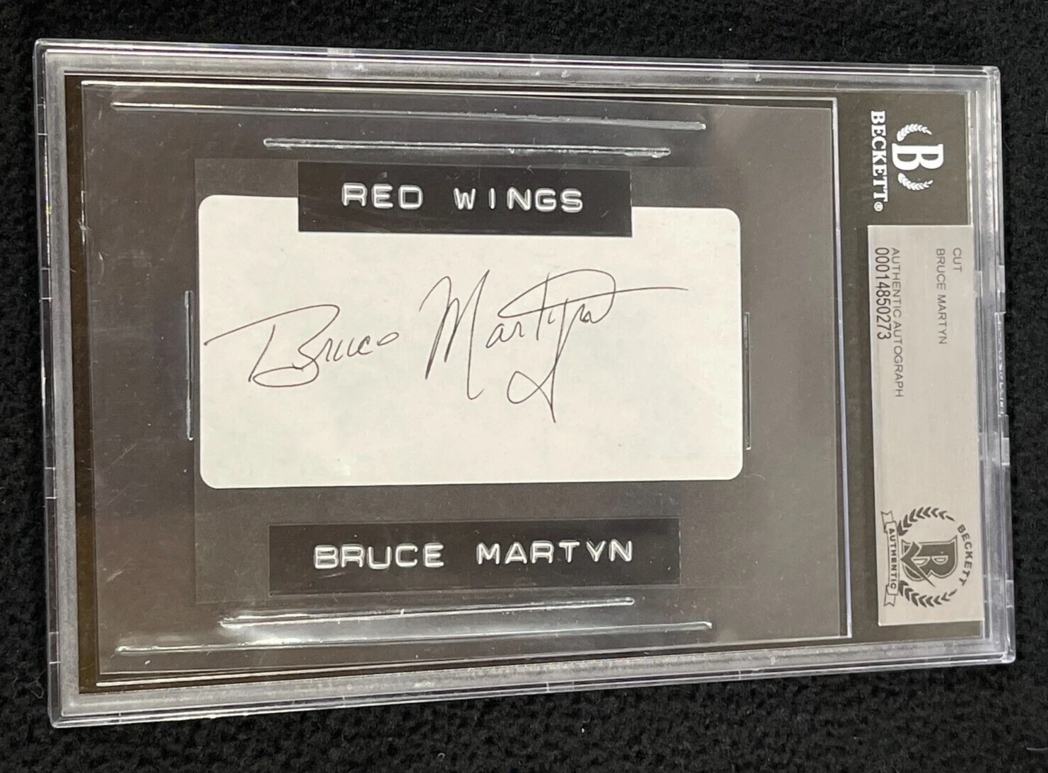 Bruce Martyn Signed Cut Autograph Beckett Certified Detroit Red Wings
