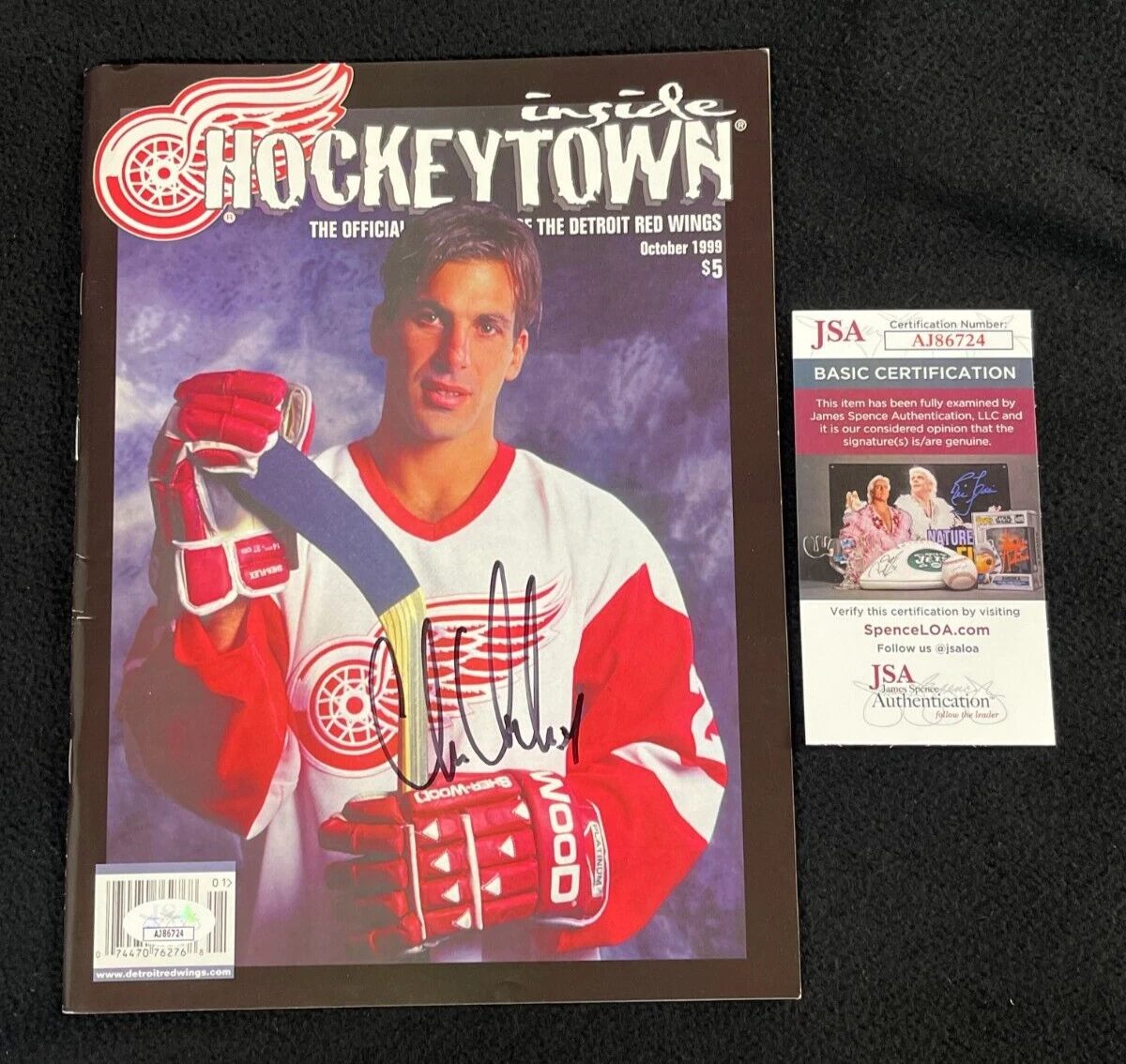 Chris Chelios Signed Detroit Red Wings Inside HockeyTown Magazine JSA COA
