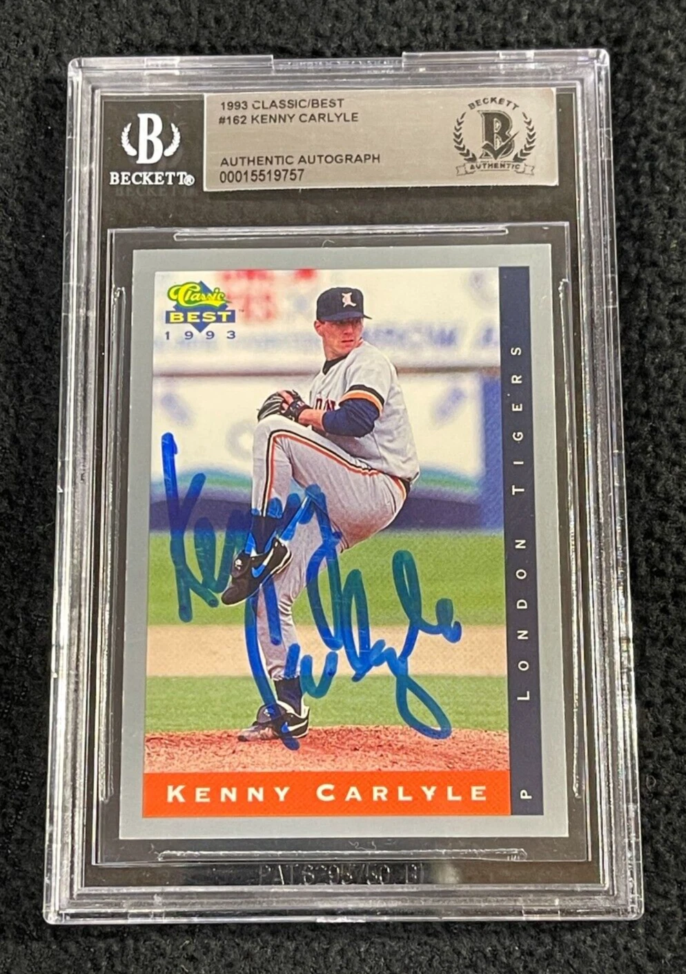 Kenny Carlyle Signed 1993 Classic Card #162 BAS Certified Detroit Tigers

