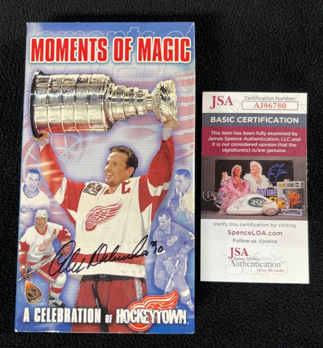 Alex Delvecchio Signed Detroit Red Wings Moments Of Magic VHS Tape JSA COA
