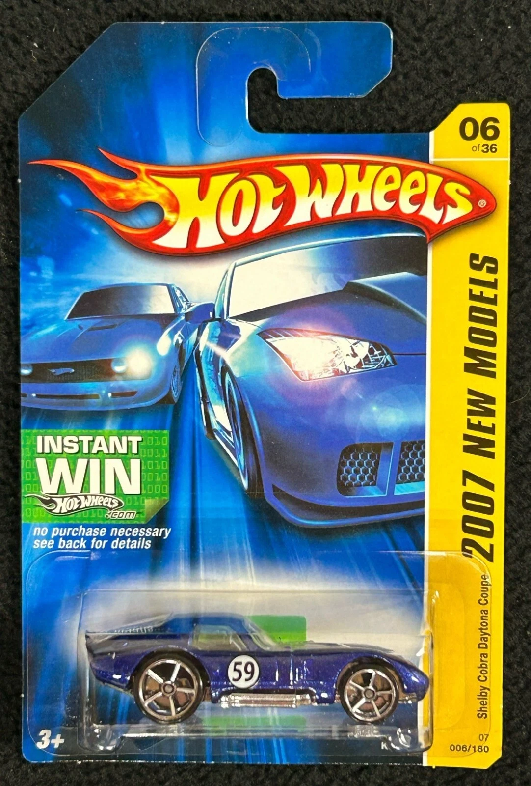 Hot Wheels 2007 New Models Shelby Cobra Daytona Coupe #06/36 Blue
