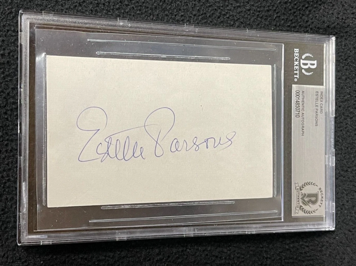 Estelle Parsons Signed Index Card Beckett Certified Bonnie And Clyde
