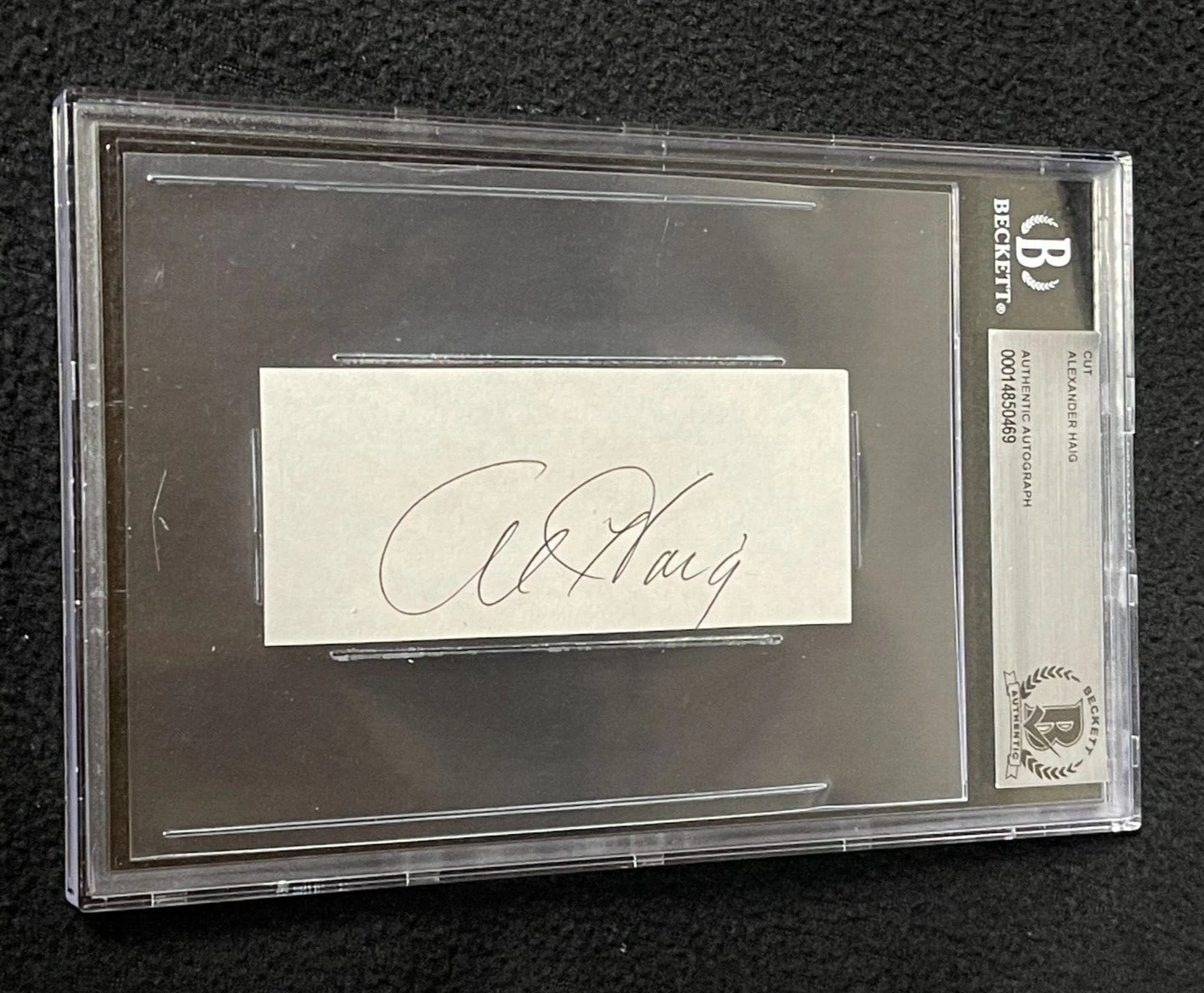 Alexander Haig Signed Cut Autograph Beckett Certified USA Secretary Of State
