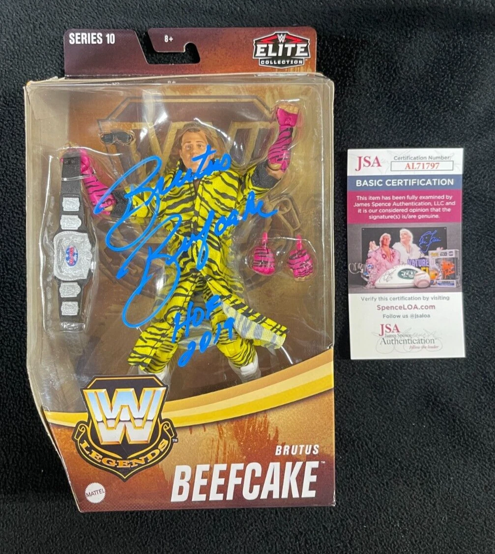 Brutus Beefcake Signed WWE Legends Elite Action Figure Series 10 JSA COA
