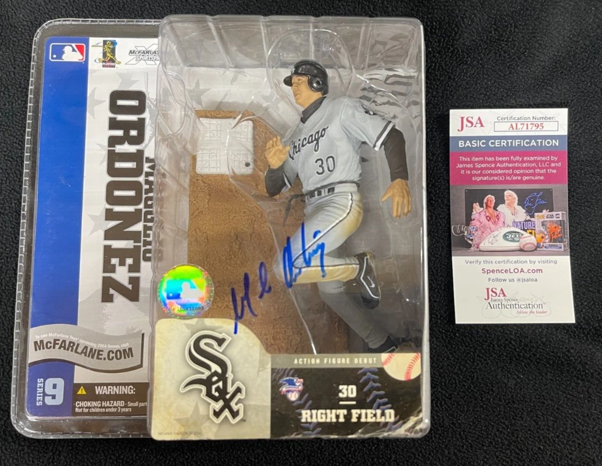 Magglio Ordonez Signed Chicago White Sox McFarlane Action Figure JSA COA
