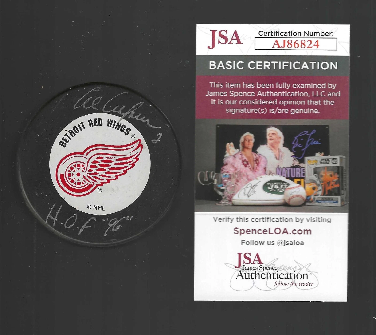 Al Arbour Signed Detroit Red Wings Ravens Athletic Puck JSA COA

