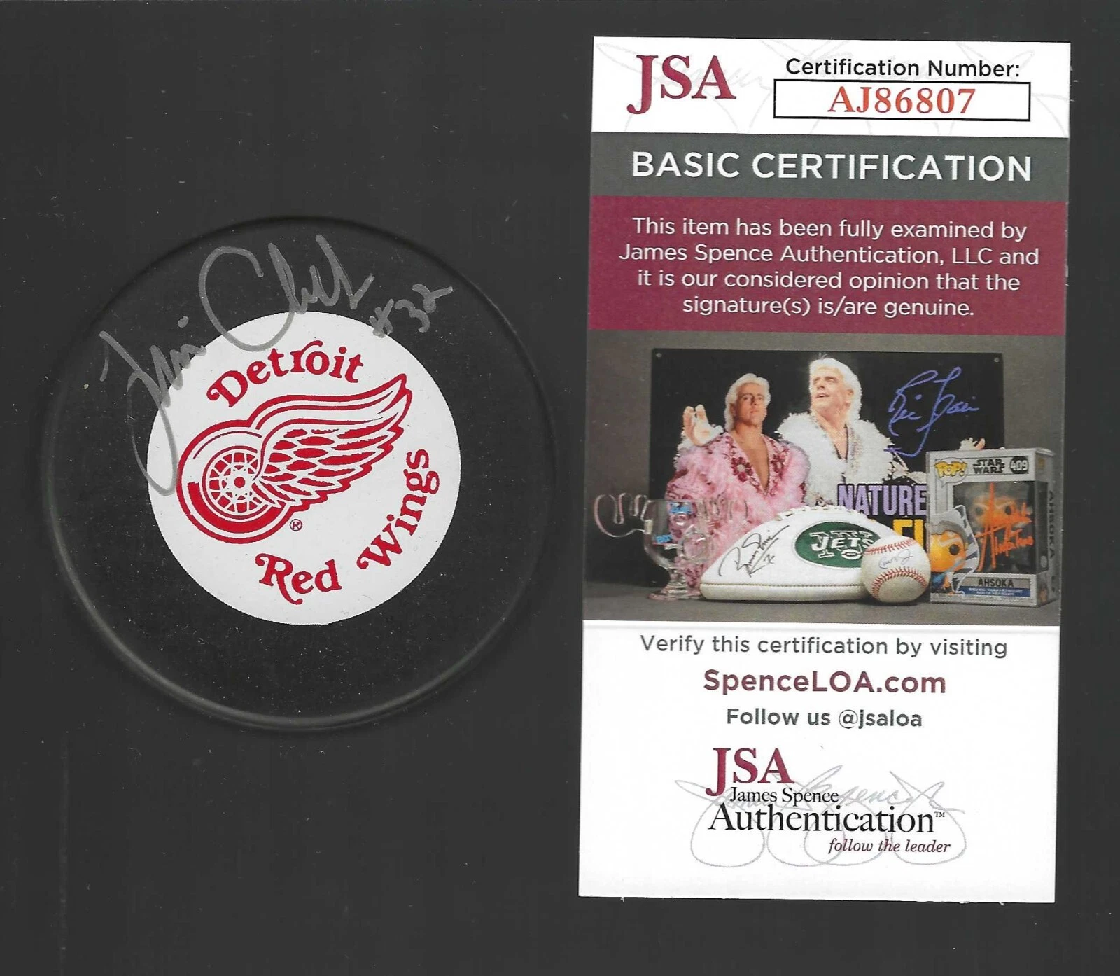 Tim Cheveldae Signed Detroit Red Wings Trench Puck JSA COA
