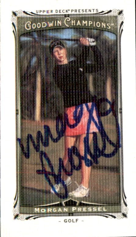 Morgan Pressel Signed 2016 Goodwin Champions UD Canvas Mini Golf Card #14 LPGA

