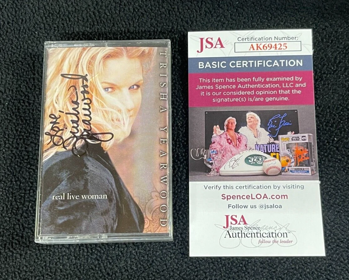Trisha Yearwood Signed Real Live Woman Cassette Tape Insert JSA COA
