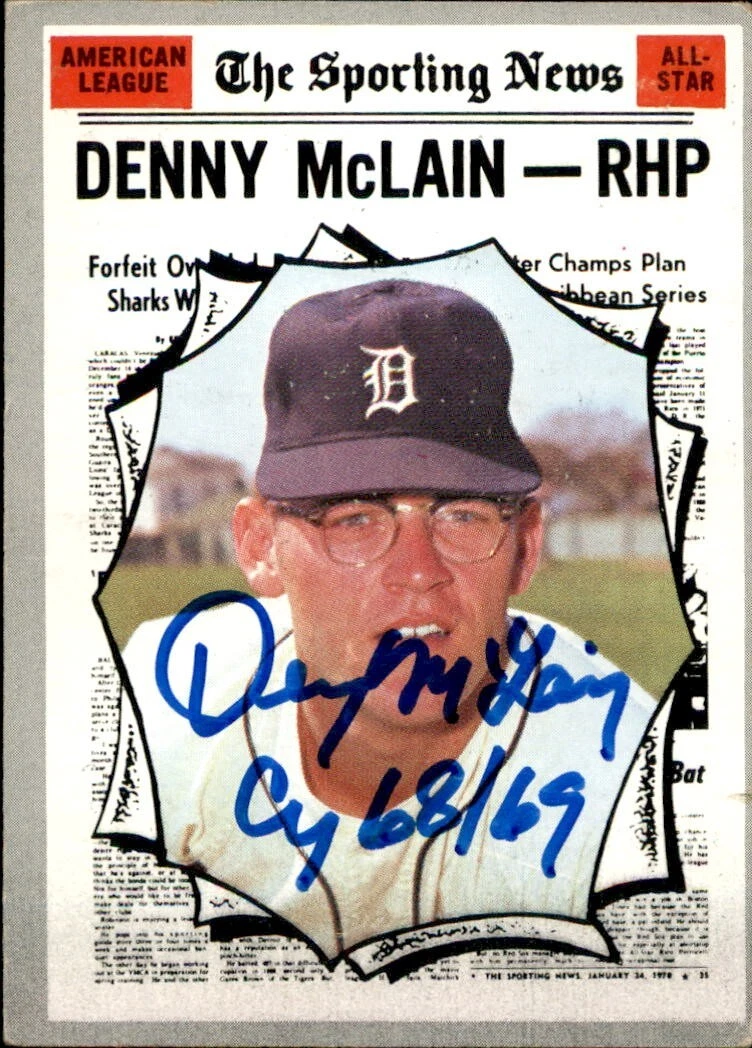Denny McLain Signed & Inscribed 1970 Topps Card #467 Detroit Tigers
