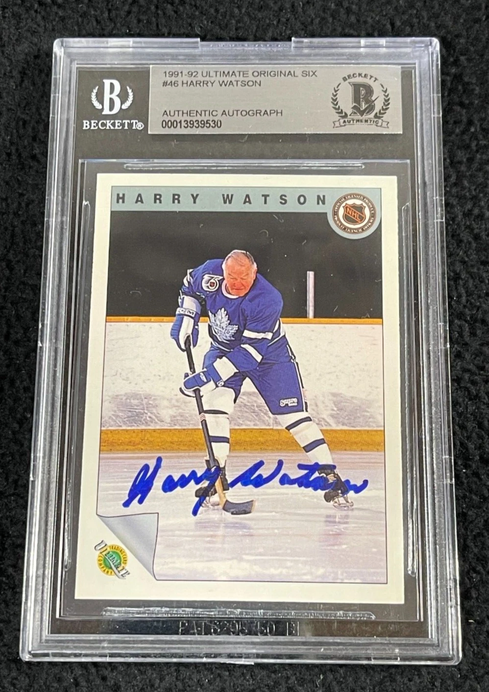 Harry Watson Signed 1991/92 Ultimate Original 6 Card BAS Certified Maple Leafs
