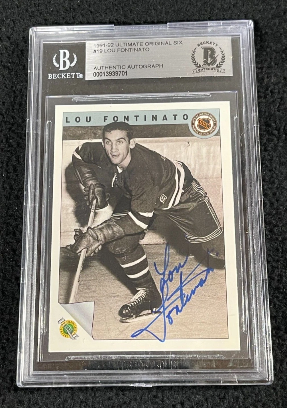 Lou Fontinato Signed 1991/92 Ultimate Original 6 Card Beckett Certified Rangers
