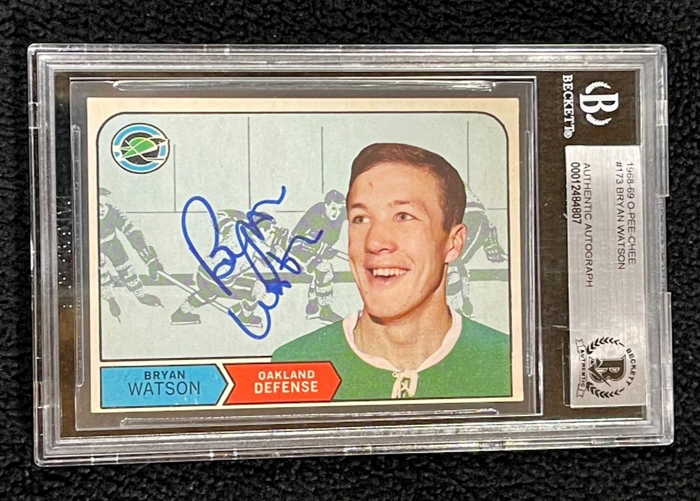 Bryan Watson Signed 1968/69 O-Pee-Chee Card #173 Beckett Certified Seals
