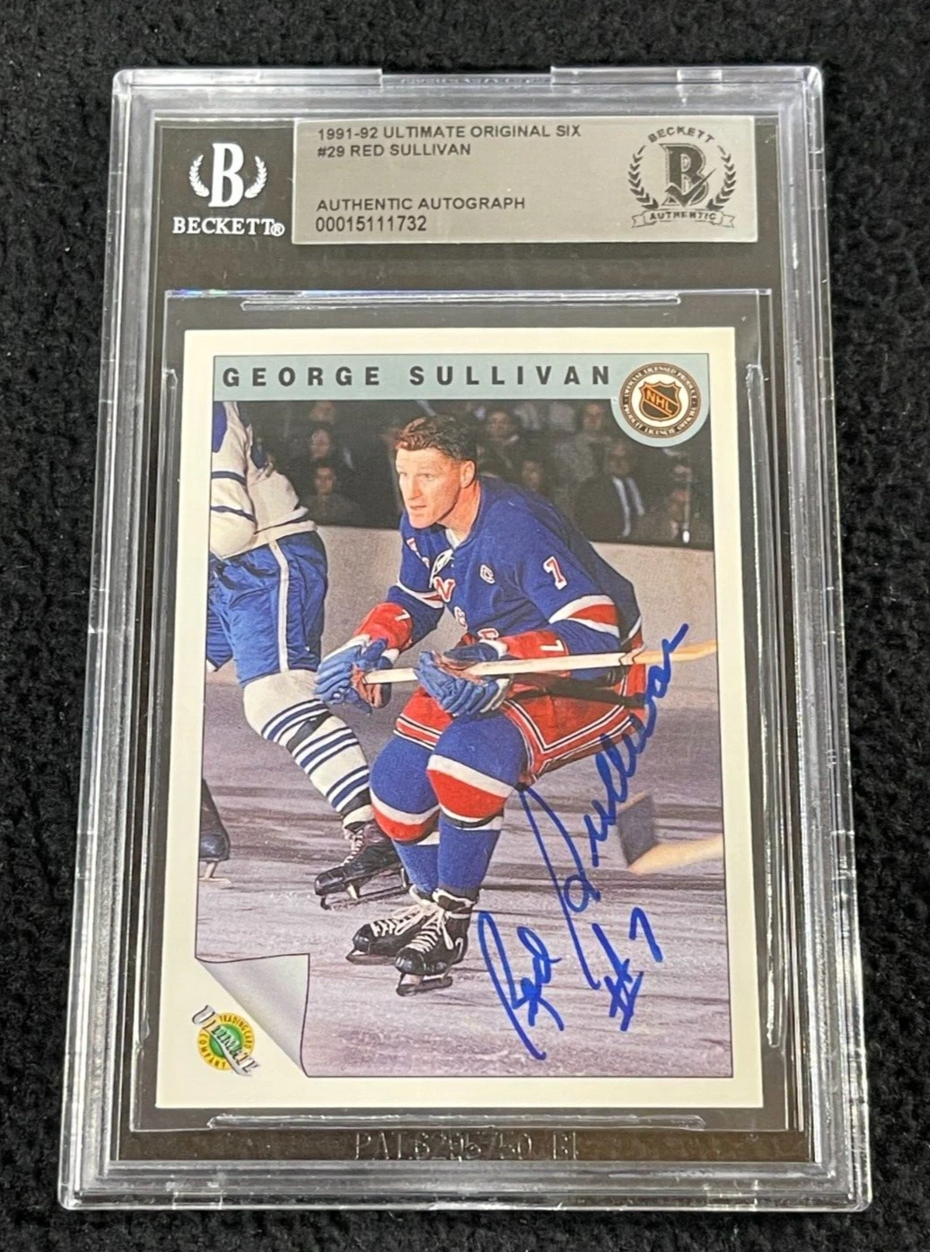 Red Sullivan Signed 1991/92 Ultimate Original 6 Card Beckett Certified Rangers
