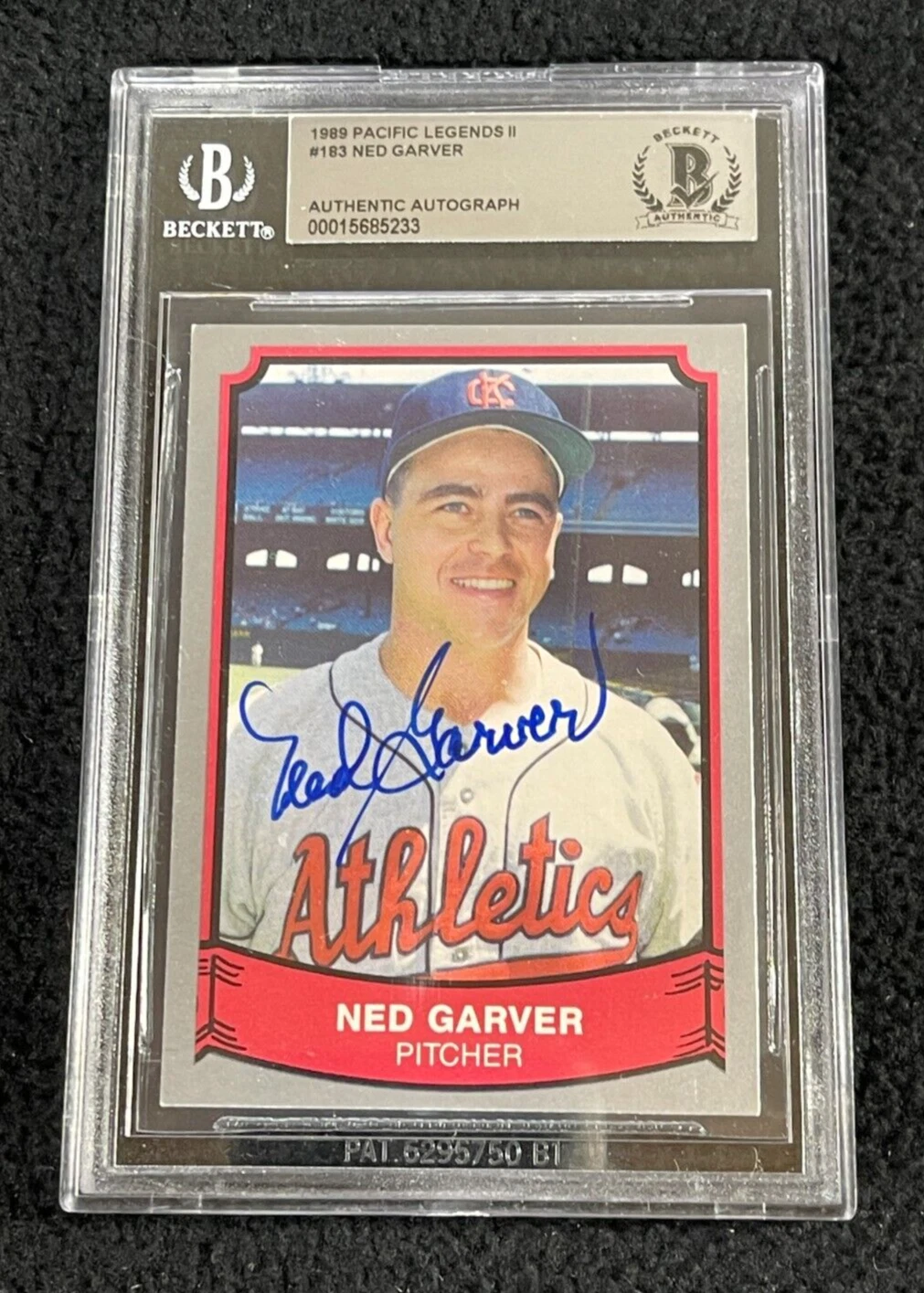 Ned Garver Signed 1989 Pacific Legends Card #183 BAS Certified KC Athletics
