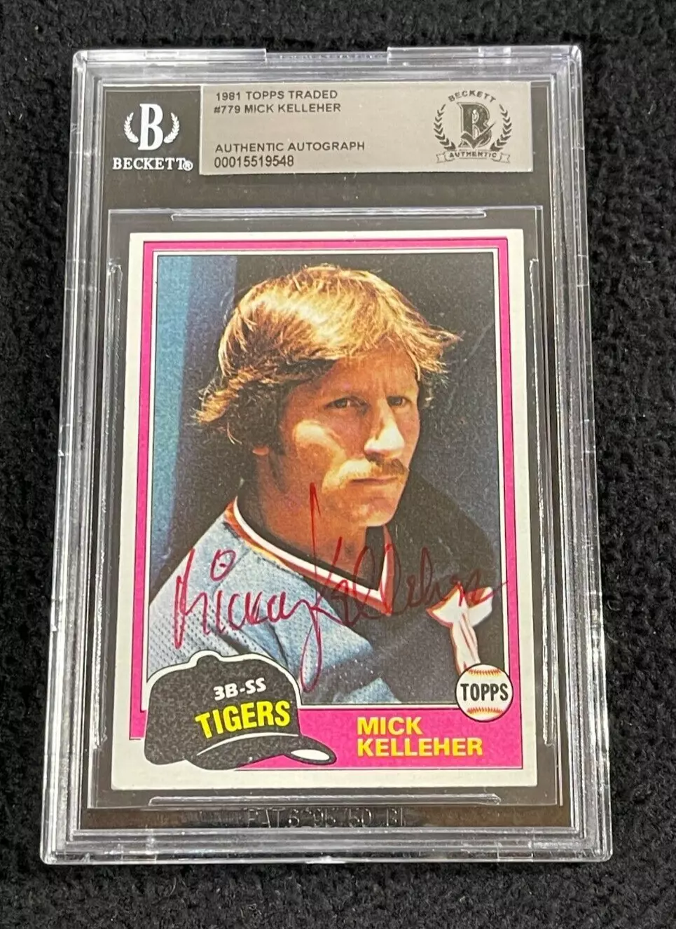Mick Kelleher Signed 1981 Topps Traded Card #779 BAS Certified Detroit tigers
