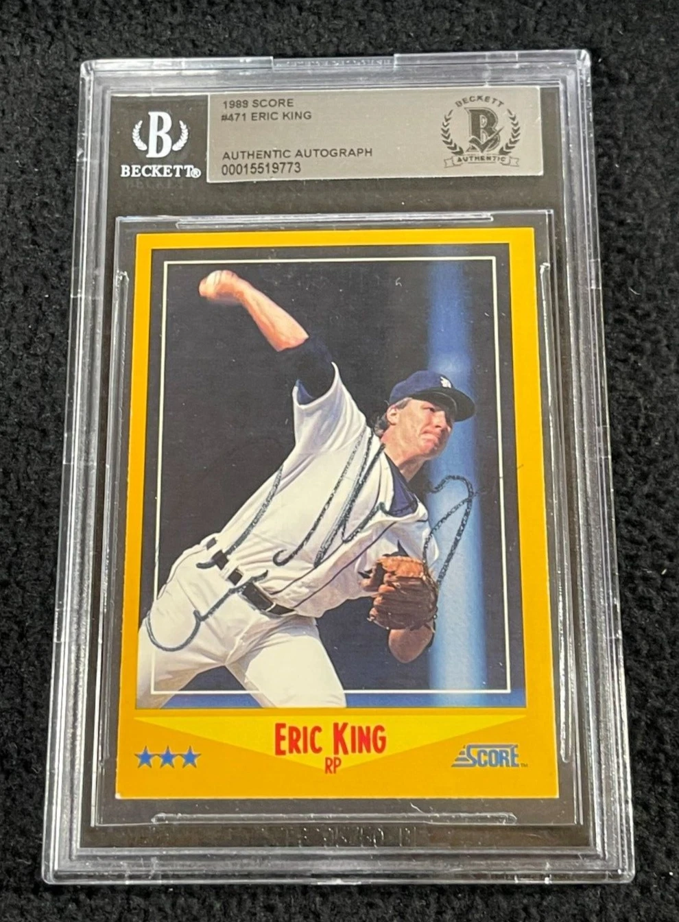 Eric King Signed 1988 Score Card #471 BAS Certified Detroit Tigers
